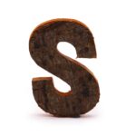 Rustic Bark Letter   - "S"  - 7cm
