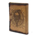 Leather Pentagon & Skull with Burns Detail Notebook (18x13 cm) - immagine 6