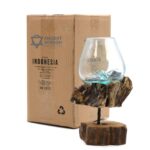 Molten Glass on Wood with Stand - Medium Bowl - immagine 2