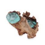 Molton Glass Candle Double Holder on Wood - immagine 3