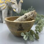 Wooden Smudge and Ritual Offerings Bowl - Buddha - 12x7cm - immagine 2