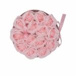 Soap Flower Gift Bouquet - 14 Pink Roses - Round - immagine 6