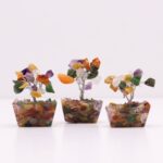 Mini Gemstone Trees on Orgonite Base - Multi Stones (15 stones) - immagine 6