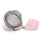 Raw Crystal Gemstone Tea Strainer - Rose Quartz - immagine 5