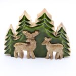 Lost in the Forrest -  Two Dear in the Forrest 3D Wooden Decoration - 18x23cm - immagine 6