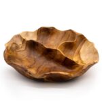 Smooth Round Teakwood Fruit Bowl Three Sections - 30x5.5cm - immagine 2