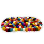 Felt Ball Oval Centre Mat - 38x18cm Multi Colour - immagine 3