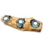 Molton Glass Flat Triple Candle Holder on Wood - immagine 8