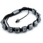 Magnetic Hematite Shamballa Bracelet -  Spiky Pyramids - immagine 2