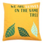 Printed Cotton Cushion Cover - We are Leaves - Blue