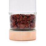 Crystal Glass Tea Infuser Bottle - Rose Gold - Red Jasper - immagine 3