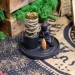 Multi Purpose Buddha Incense Plate - Ceramic Matt Black - immagine 7