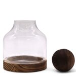 Medium Ball Top Terarium on Dark Tung Wood - 17x22cm - immagine 2