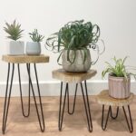 Set of 3 Gamell Wood Plant Stands - Greenwash - immagine 9