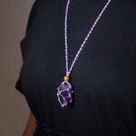Crystal Gemstone Necklace Cord 45cm/18inch - Purple - immagine 5
