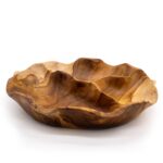 Smooth Round Teakwood Fruit Bowl Three Sections - 30x5.5cm - immagine 3
