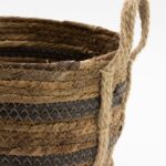 Bananna Leaf & Seagrass Large Baskets - Natural Browns- Set of 3 - immagine 7
