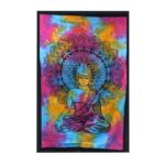 Double Cotton Bedspread + Wall Hanging - Peaceful Buddha 230cm x 200cm - immagine 2