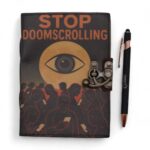 Leather Printed Notebook – Stop Doom Scrolling - 17.8x12.7 cm - immagine 4