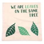 Printed Cotton Cushion Cover - We are Leaves - Blue - immagine 5