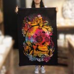 Cotton Wall Art - Day of the Dead Skull - immagine 2