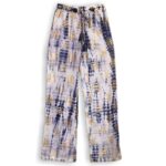 (LXL) Nomad Sari On the Med Collection - Lounge Pants - Gold & Blue Greek Motiff - Handpainted - immagine 7