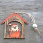 Pack of 2 Christmas Wooden Craft Decoration - Xmas Santa Gift - immagine 2