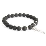 Angel Wing / Black Agate - Gemstone Bracelet - immagine 3