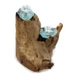 Molton Glass Candle Double Holder on Wood - immagine 5