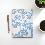 Cotton Bound Notebooks 20x15cm - 96 pages - Pale Blue Floral - immagine 2