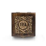 Mango Carved Tea Box (4 compartments)- 15x15x8cm - immagine 4