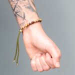 18K Gold Plated Gemstone Moss String Bracelet -  Picasso Jasper - immagine 2