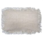 1x Linen Cushion 30x50cm with fringe