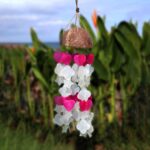 Coconut & Capiz Windchimes - Pink and White Mix Shapes - 35cm - immagine 3