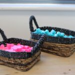 Banana Leaf & Hitam Raffia Square Basket- Set of 3