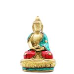 Brass Buddha Figure - Amitabha - 9.5 cm - immagine 3