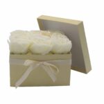Soap Flower Gift Bouquet - 9 Cream Roses - Square - immagine 4