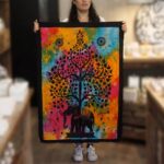 Cotton Wall Art - Elephant Tree - immagine 2