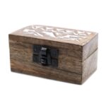 White Washed Wooden Box - Pill Box Slavic Design - immagine 2