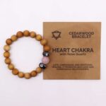 Cedarwood Heart Chakra Bangle with Rose Quartz - immagine 2