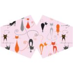 Reusable Fashion Face Covering - Pink Cats  (Adult) - immagine 2