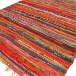 152 x 90cm Luxury Rag Rug - Orange - immagine 2