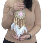 Pastel Blue Macramé Dream Catcher 9cm (asst colours) - immagine 2