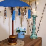 Bali Home Decor Parasol - Cotton - Turquoise- 40cm - immagine 4