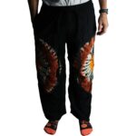 Japanese Style Lounge Pants - Black Chocolate & Orange - L - immagine 8