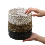 Seagrass Basket Set - Green / Natural / White - immagine 7
