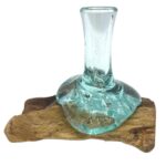 Molton Glass Small Flower Vase on Wood - immagine 3