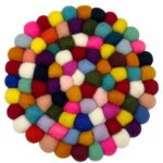 Felt Ball Round Placemat - 20cm Multi Colour - immagine 2