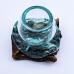 Molten Glass Mini Goldfish Bowl on Wood 20cm - immagine 4