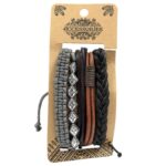 Mens Bracelet Sets - Metal & Leather (asst) - immagine 4